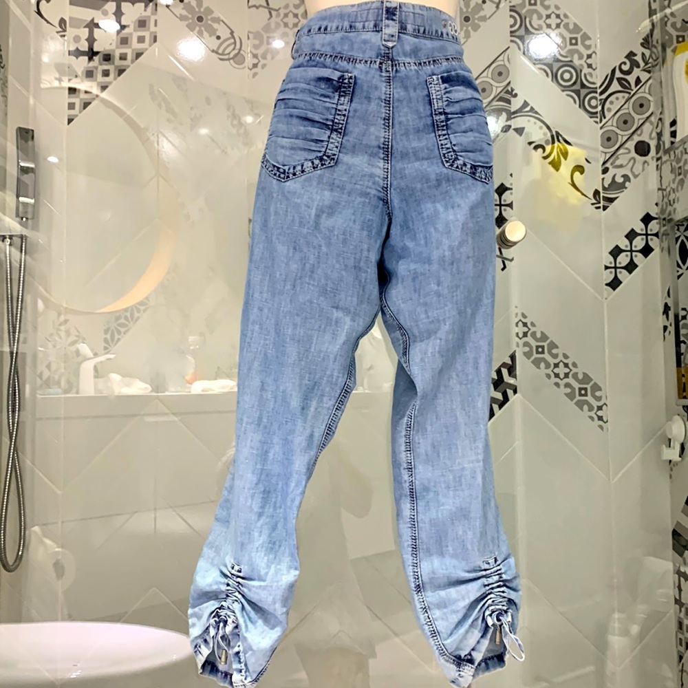 RARE Escada Sport Tina Linen&Cotton Blend Drawstring Jeans - Picture 13 of 17